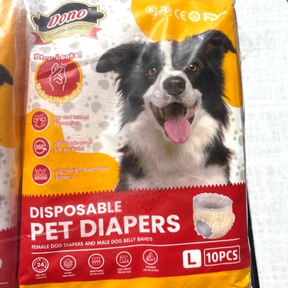Dono Other - Disposable Pet Diapers Large 10-Pack For Male & Female Dogs - (1335)